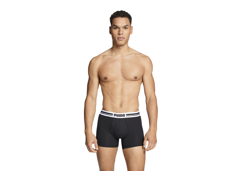 Puma everyday placed logo boxers zwart 2-pack heren