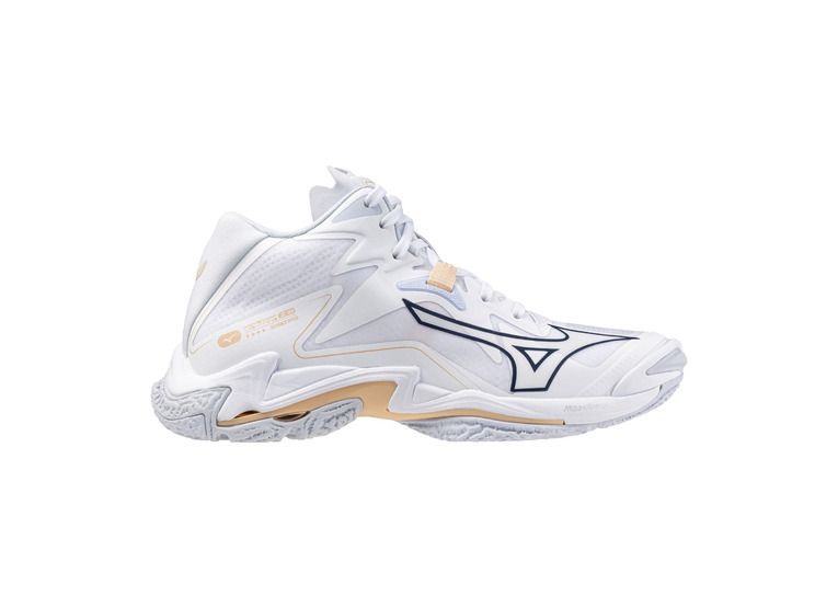Mizuno Wave Lightning Z8 Mid indoorschoen wit/peach parfait/navy dames