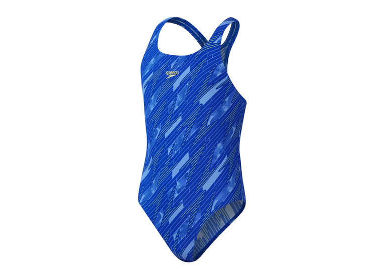 Speedo Eco H-Boom allover medalist badpak blauw meisjes