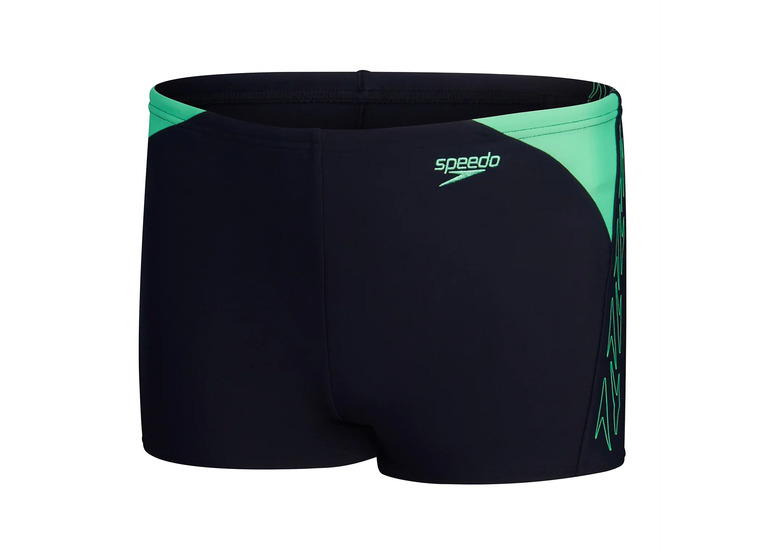 Speedo ECO Hyperboom logo splice zwembroek navy/groen KIDS
