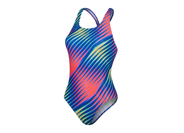 Speedo ECO+ Allover digital powerback badpak blauw/rood dames