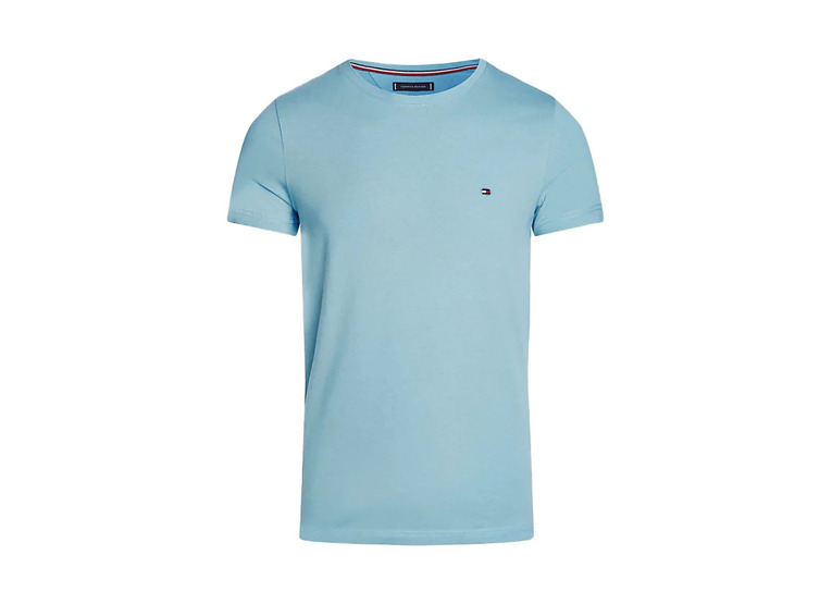 Tommy Hilfiger stretch slim fit T-shirt sleepy blue heren