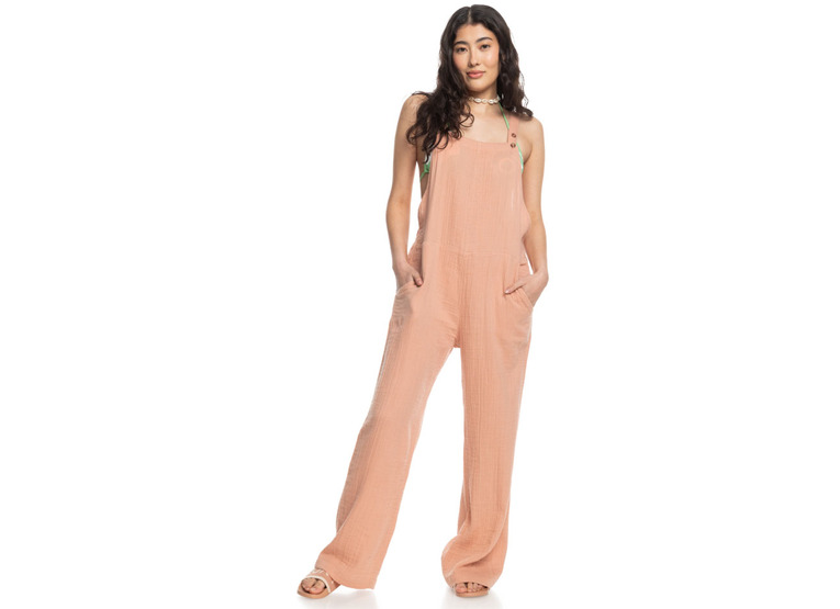 Roxy beachside dreaming strappy jumpsuit cafe creme dames