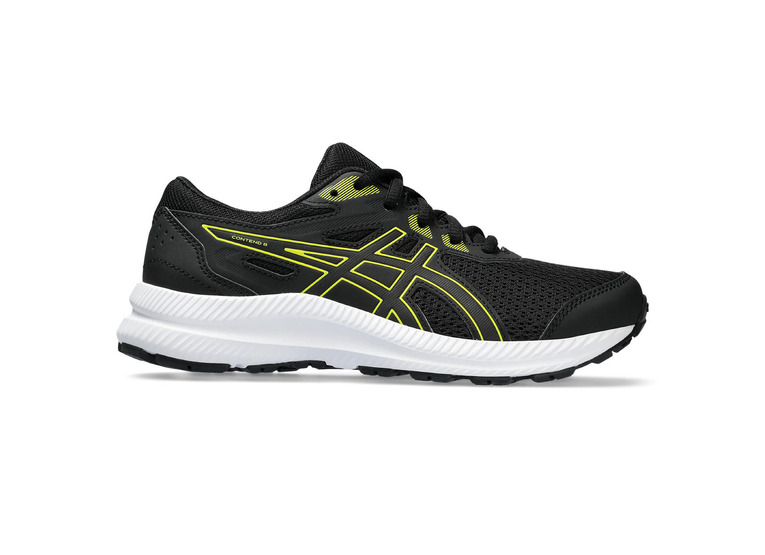 Asics Contend 8 GS loopschoen zwart/geel KIDS