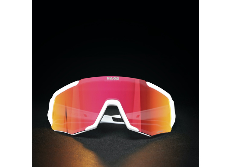 Naos Vuori fietsbril glossy white/black red unisex