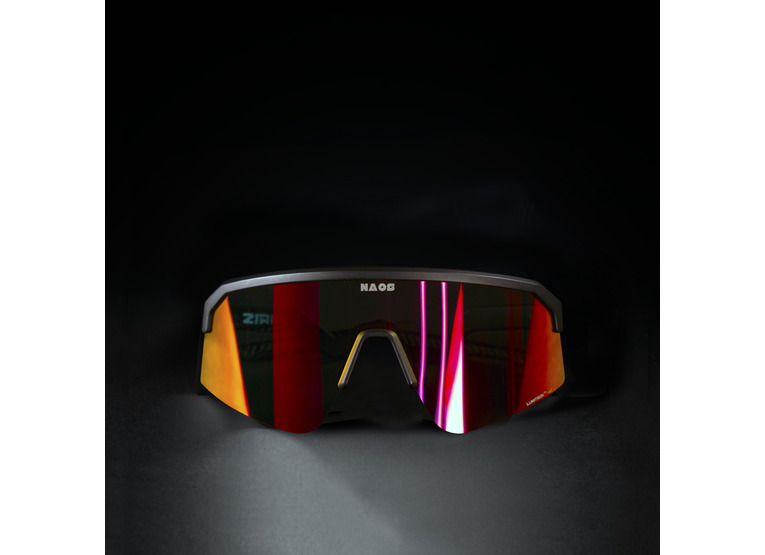 Naos Ziris fietsbri mat zwart/black red unisex