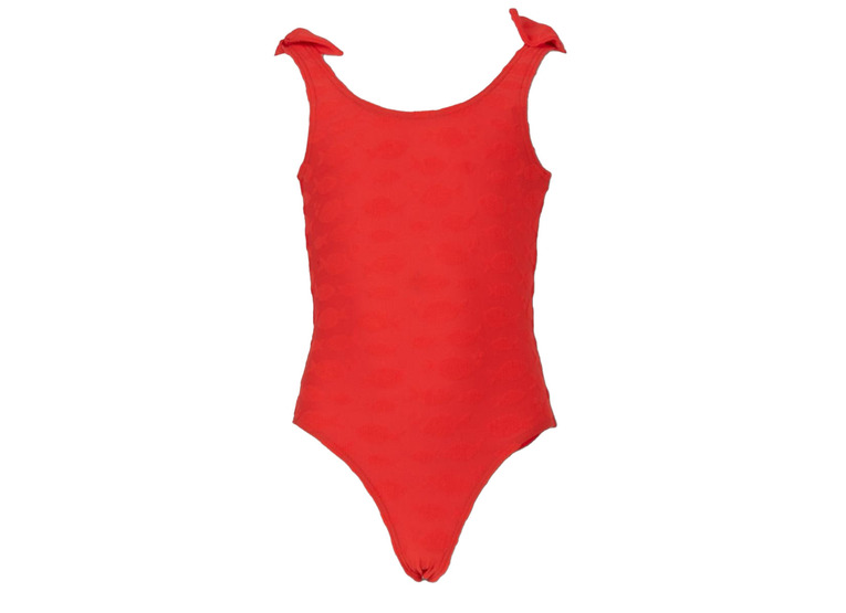 Kiwi badpak met visstrikken rood meisjes