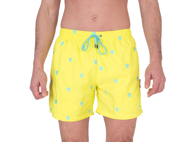 Kiwi pat zwemshort schildpadden neongeel heren
