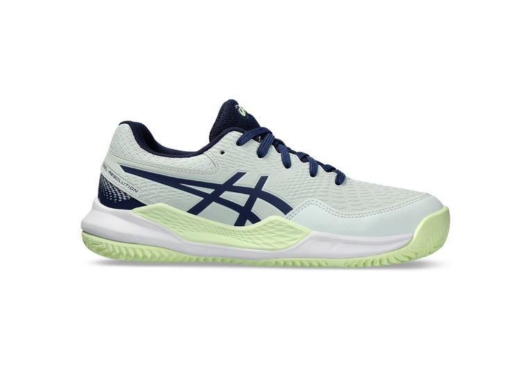 Asics Gel-Resolution 9 GS clay tennisschoen pale mint/blue expanse KIDS