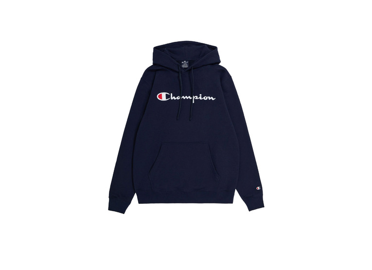 Champion Embroidered big script logo hoodie donkerblauw heren