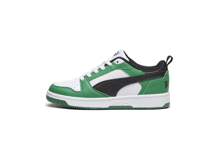 Puma Rebound V6 Lo sneaker wit/zwart/groen KIDS