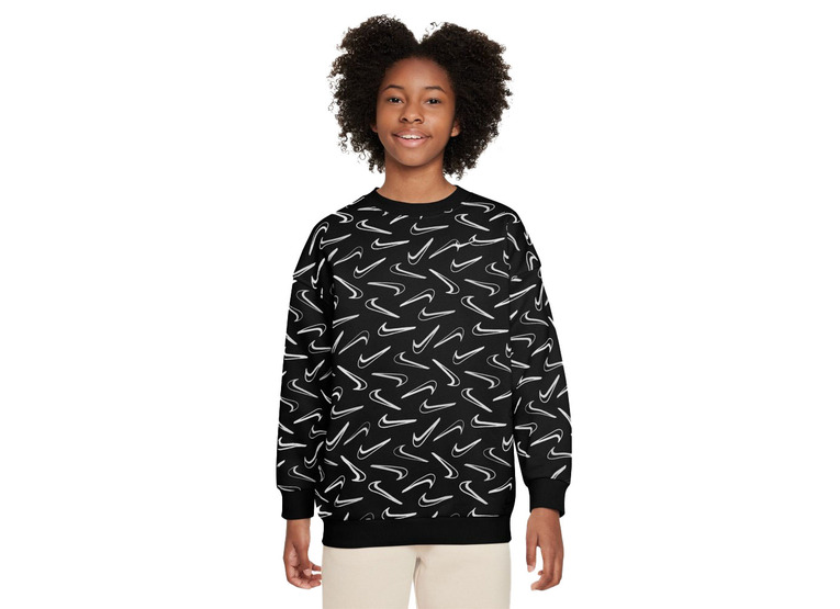 Nike Sportswear Club fleece sweatshirt zwart/wit KIDS