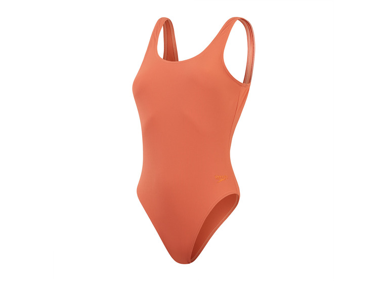 Speedo Eco Textured deep U-back badpak bruin/oranje meisjes