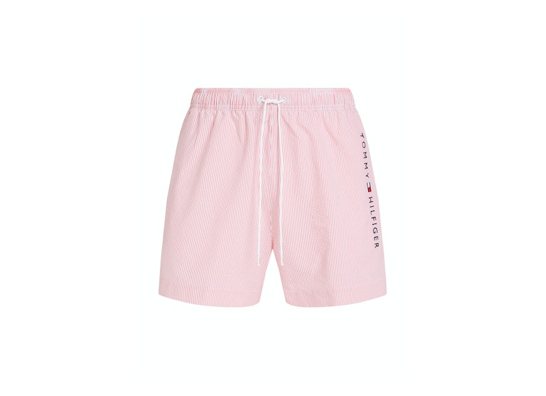 Tommy Hilfiger medium drawstring stripe zwemshort ithaca white / botanical pink heren