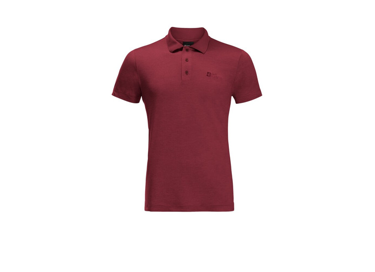 Jack Wolfskin travel polo deep ruby heren