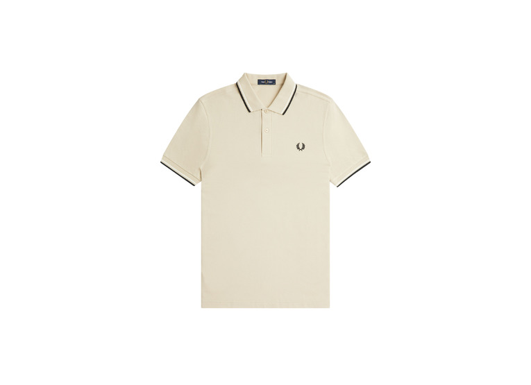 Fred Perry Twin tipped polo oatmeal/ecru heren