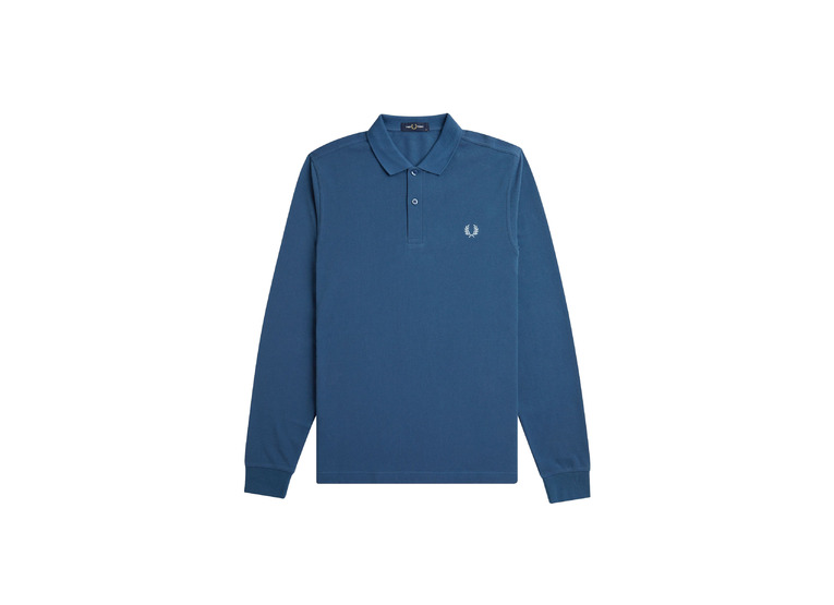 Fred Perry LS plain polo midnight blue heren