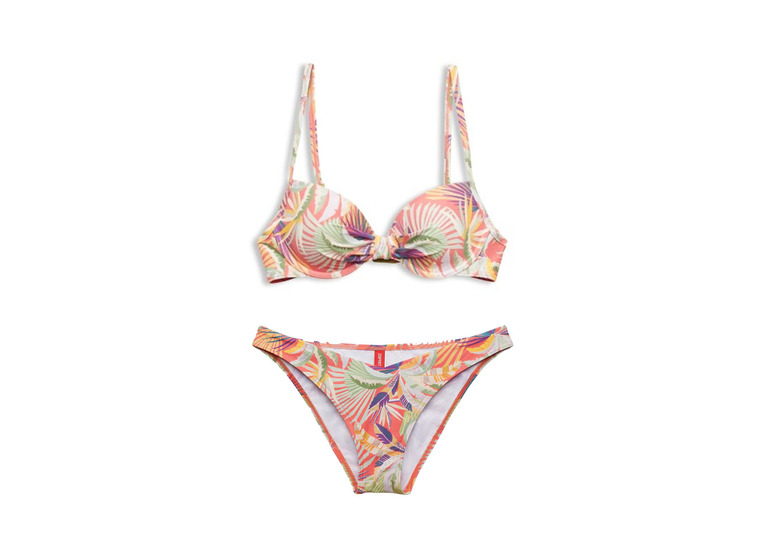 Esprit gewatteerde beugelbikini koraalrood dames