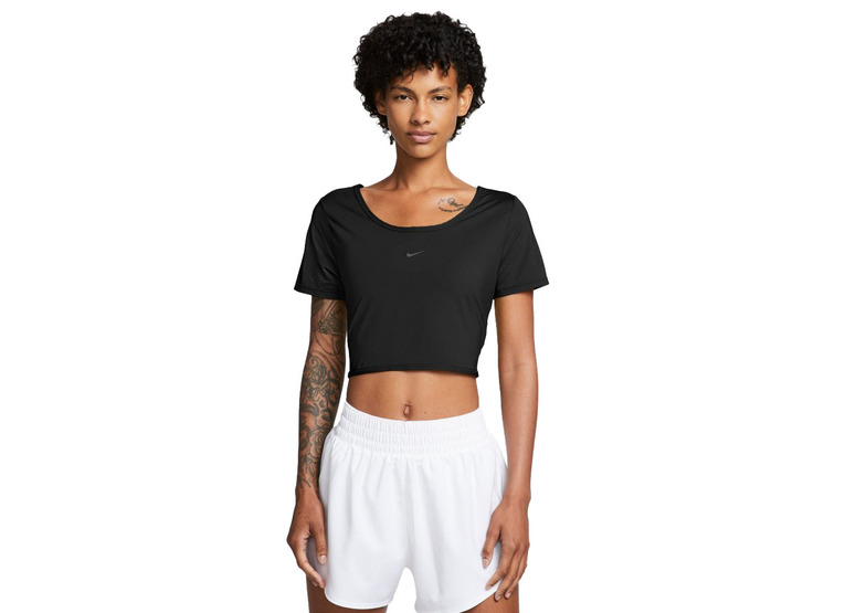 Nike One Classic Dri-FIT gedraaide croptop zwart dames