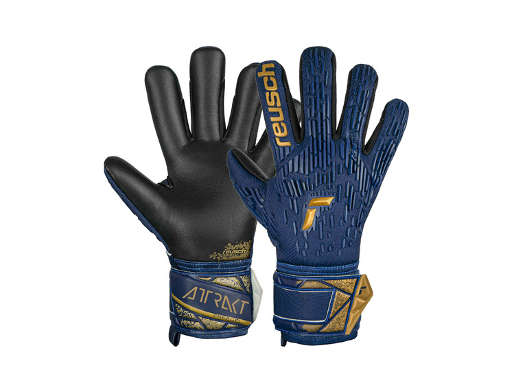 Reusch Attrakt freegel silver keepershandschoen premium blauw/goud/zwart