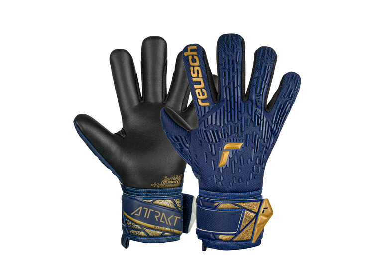 Reusch Jr. Attrekt freegel silver keepershandschoen premium blauw/goud KIDS