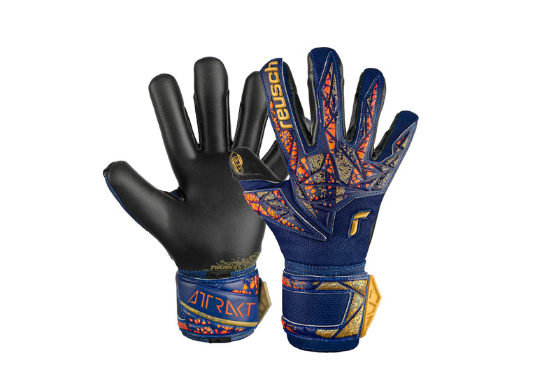 Reusch Attrakt gold X keepershandschoen premium blauw/goud/zwart