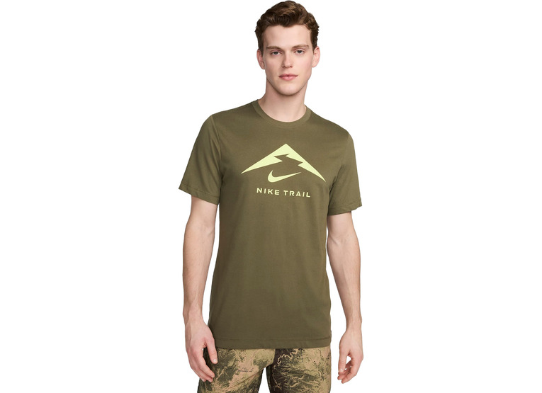 Nike Dri-FIT Trail logo T-shirt medium olive heren