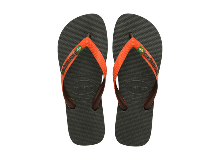Havaianas Brasil mix teenslipper olijfgroen/sunset oranje unisex
