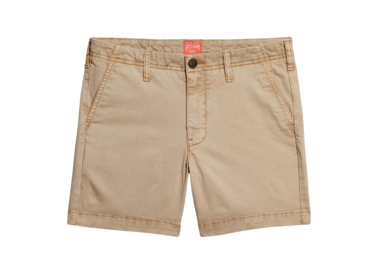 Superdry klassieke chinoshort stonewash taupe bruin dames