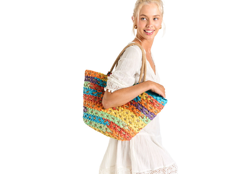Banana Moon Seal Heybay raffia tas veelkleurig