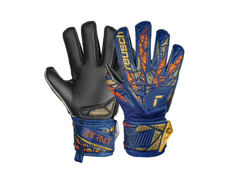 Reusch Attrakt Silver Jr. keepershandschoen premium blauw/goud KIDS