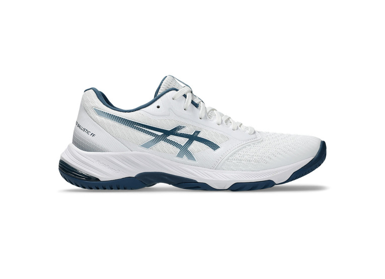 Asics Netburner ballistic FF 3 volleybalschoen wit/vintage indigo heren