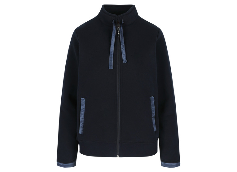 Silvermedal joggingvest met satijnen details navy dames