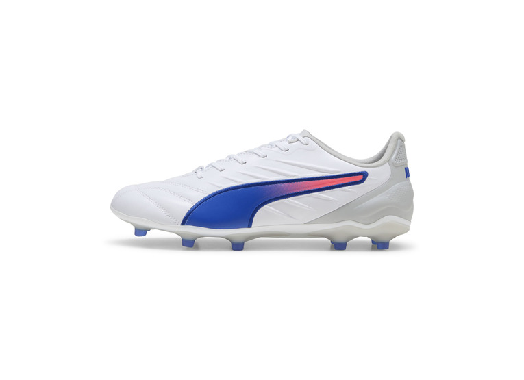 Puma King Pro FG/AG voetbalschoen wit/bluemazing/flat light gray