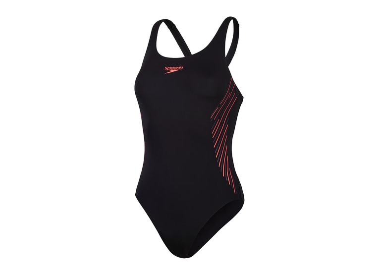 Speedo Placement muscleback badpak zwart/paars dames