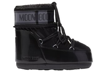 Moon Boot Icon Low glance black satin boots dames