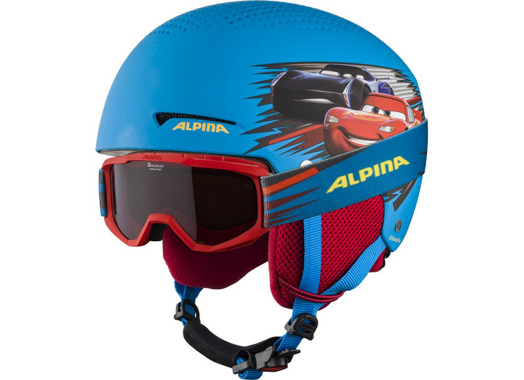 Alpina Zupo Disney Cars set skihelm met bril blauw KIDS