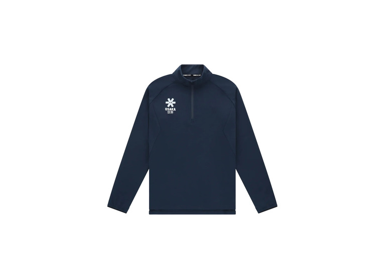 Osaka sweater met halve rits navy heren