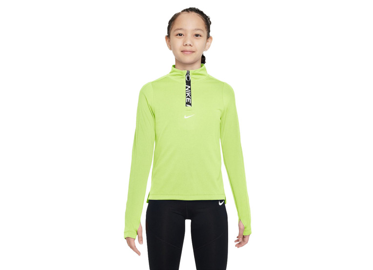 Nike Pro Dri-FIT sweatshirt light lemon meisjes