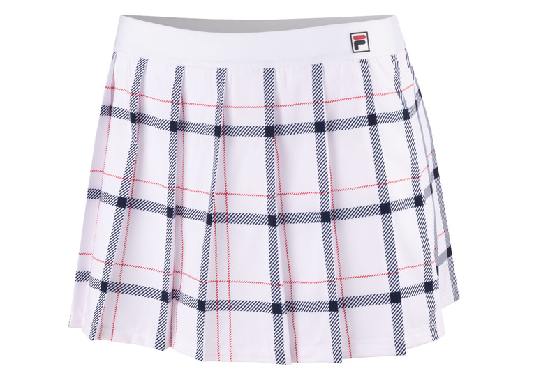 Fila Liv plooirok wit/check comb. dames