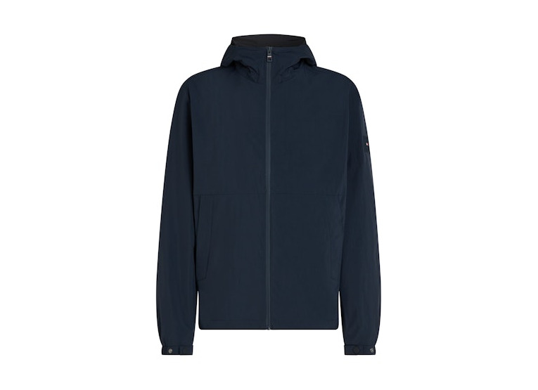 Tommy Hilfiger zomerjas met kap en logopatch desert sky heren