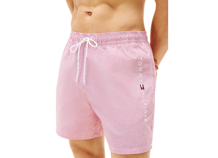 Tommy Hilfiger zwemshort met streep ithaca wit/medium red heren