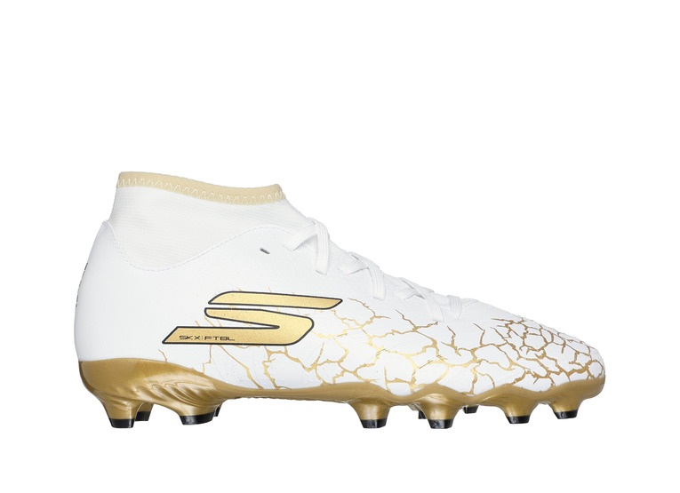 Skechers Jr SKX 1.5 FG high voetbalschoen wit/goud KIDS