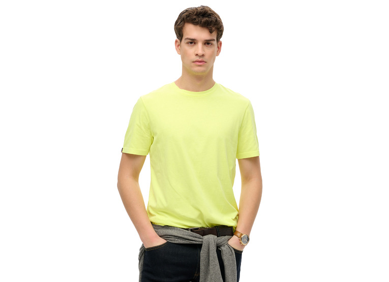 Superdry Klassiek essential T-shirt washed dry fluro yellow heren