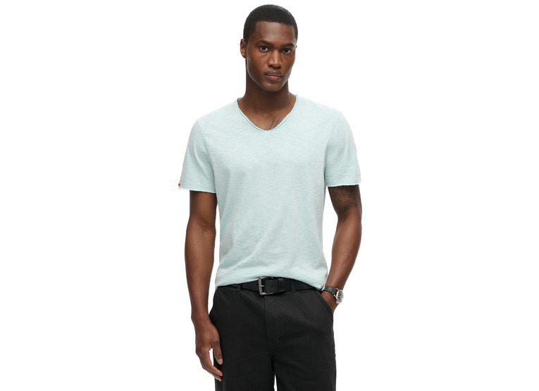 Superdry Raw Edge T-shirt V-hals blauw heren