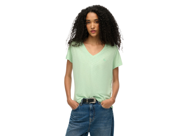 Superdry T-shirt met V-hals hemlock green dames