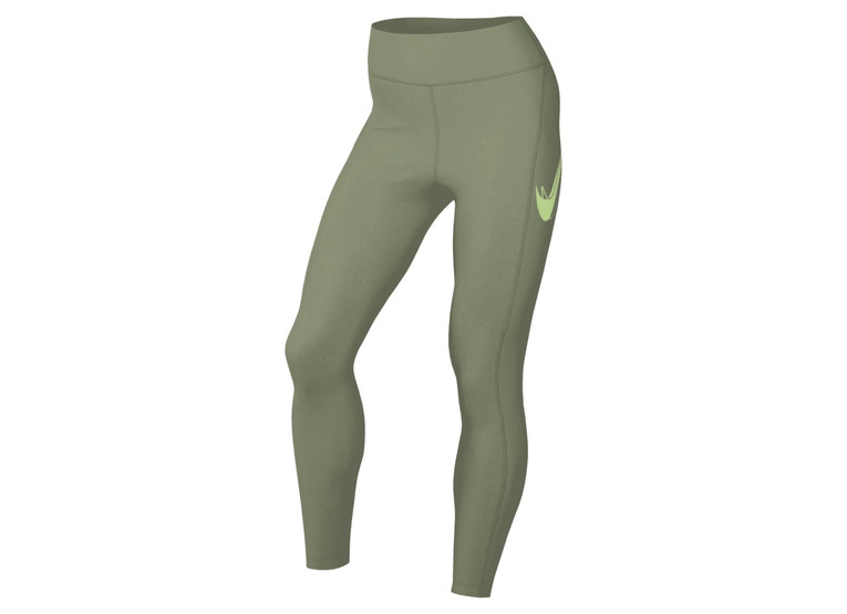 Nike Fast 7/8 legging met halfhoge taille oil green dames