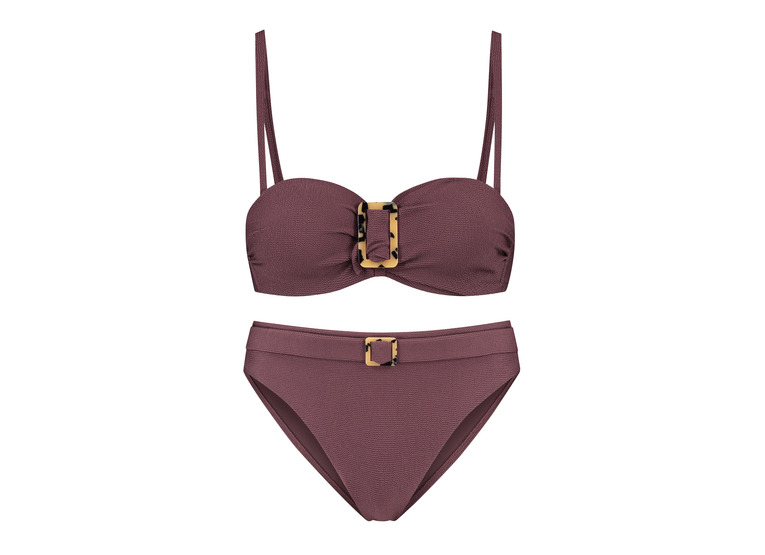 Cyell wavy brown bandeau bikini dames