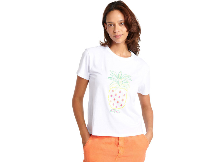 Banana Moon Keren naranjo T-shirt wit dames
