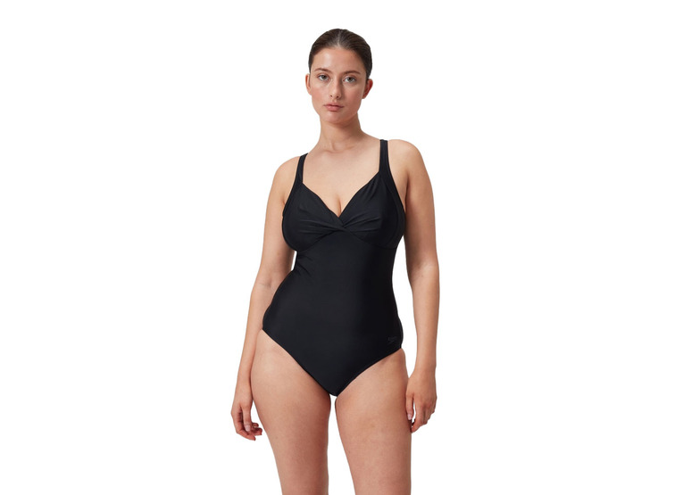 Speedo Shaping cross knot badpak zwart dames